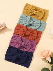 Diadema de lazo suave elástico para bebé niña, otoño-invierno