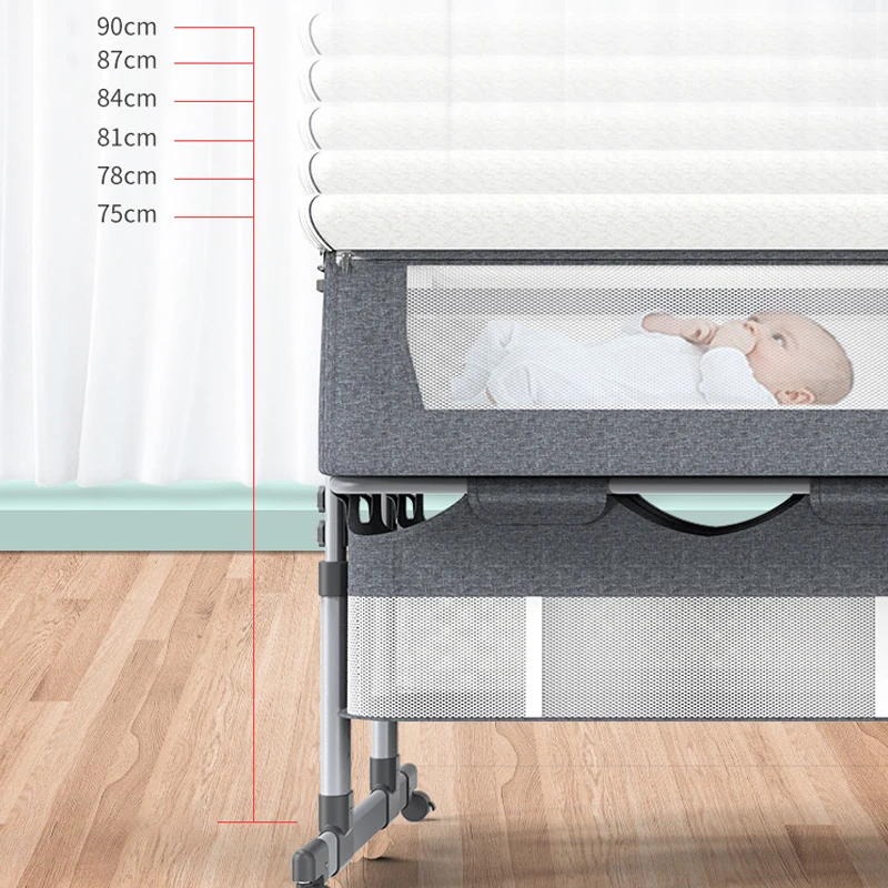 Cuna portátil plegable doble con altura ajustable para bebé - imagen 5