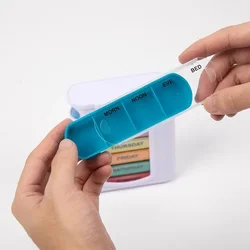 Pastillero semanal médico portátil de viaje de 7 días con rejillas