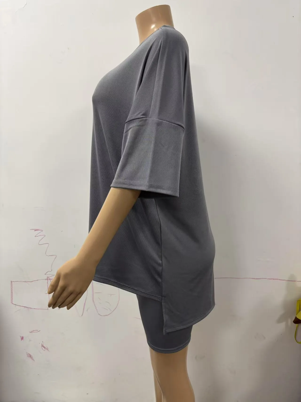 Conjunto de pijama verano holgado, color liso, para mujer - imagen 3