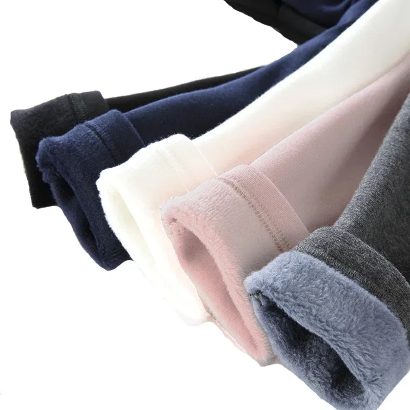 Leggings cálidos gruesos de invierno para niña en rosa y marino - imagen 3