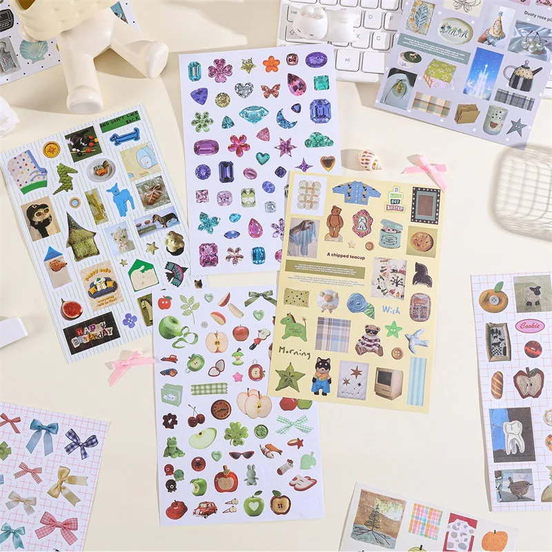 Libro de pegatinas retro en papel para manualidades y planificador - imagen 5