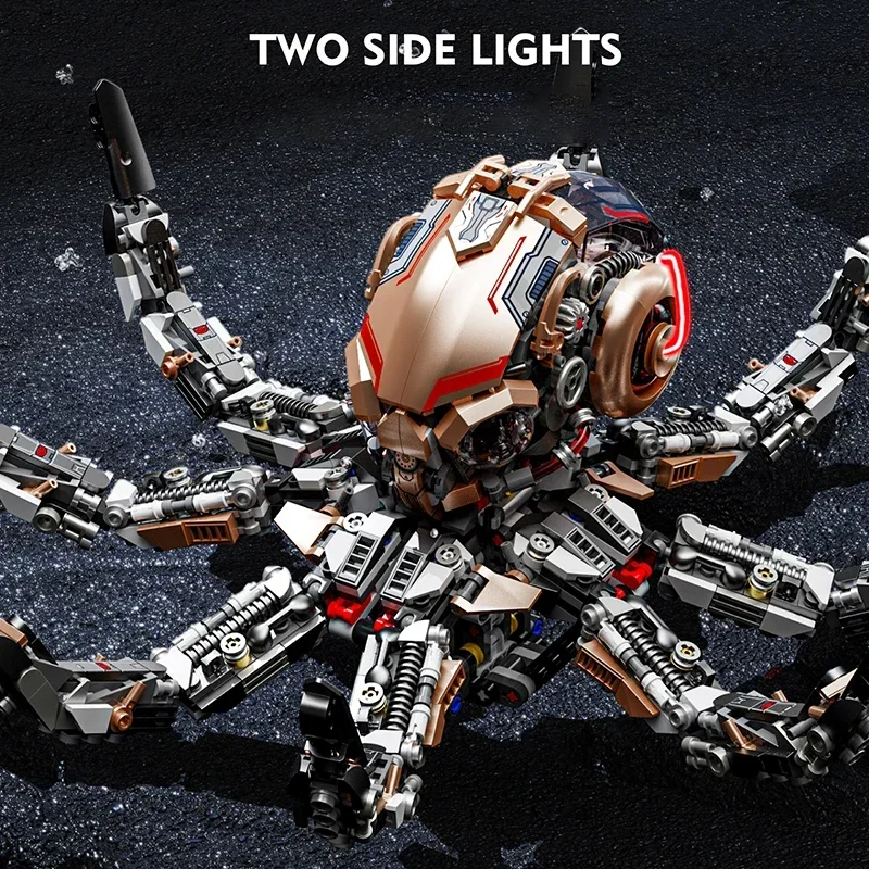 Bloques de construcción pulpo mecánico con luz animales marinos - imagen 4