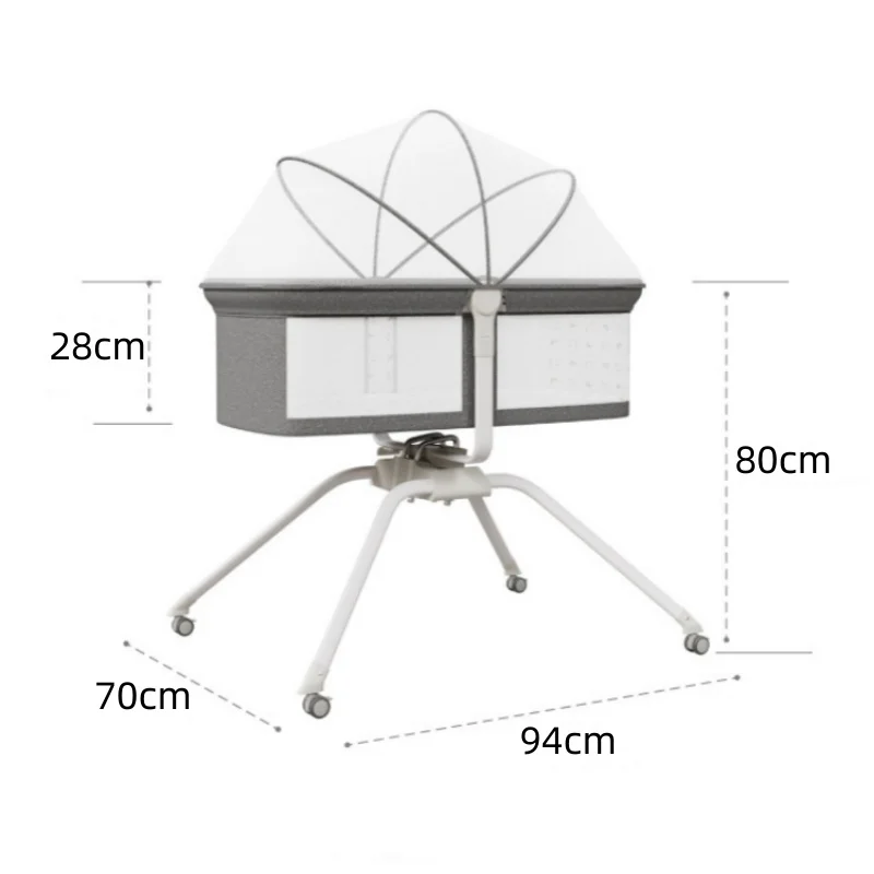 Cuna plegable con ruedas y balanceo para bebé de 0 a 18 meses - imagen 3