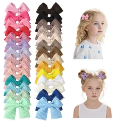 Pinzas para el pelo con lazo de tela macaron para niñas