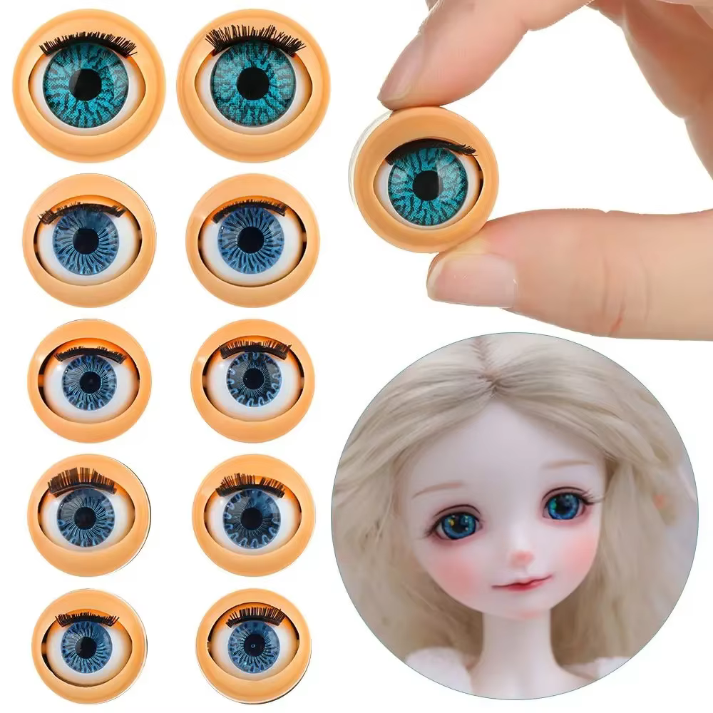 Ojos enrollables con pestañas para muñecas – Accesorios de simulación - imagen 4