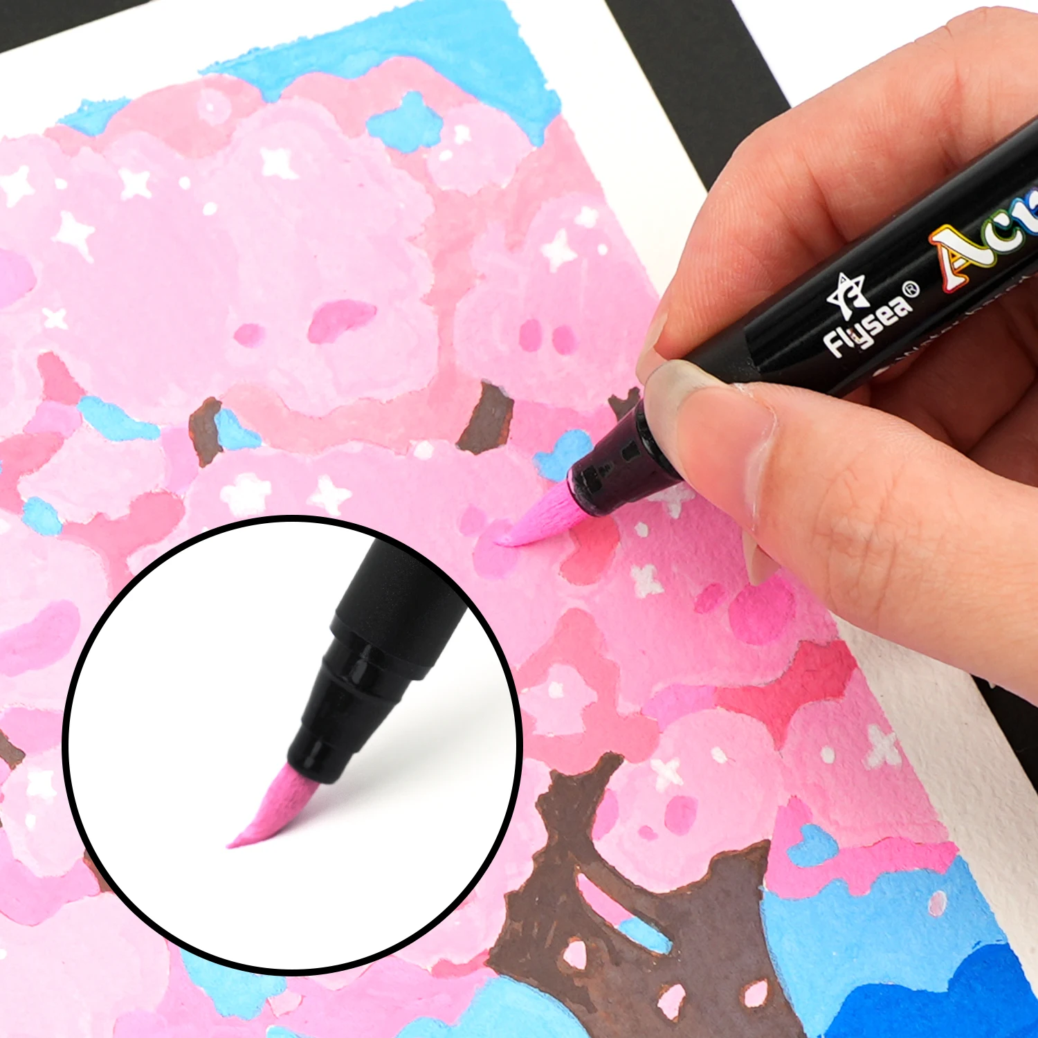 Rotuladores pintura acrílica tipo pincel para manualidades - imagen 3