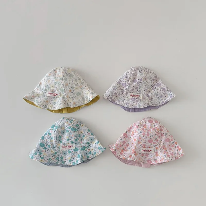 Gorro reversible con protección solar para bebé – Estampado floral