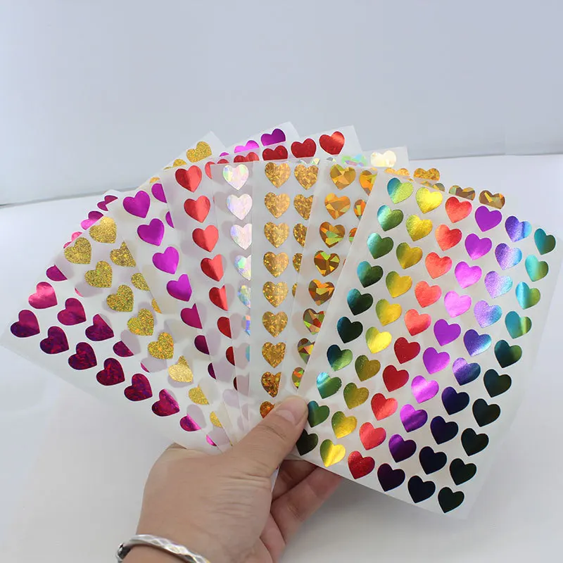 Hoja de pegatinas corazón