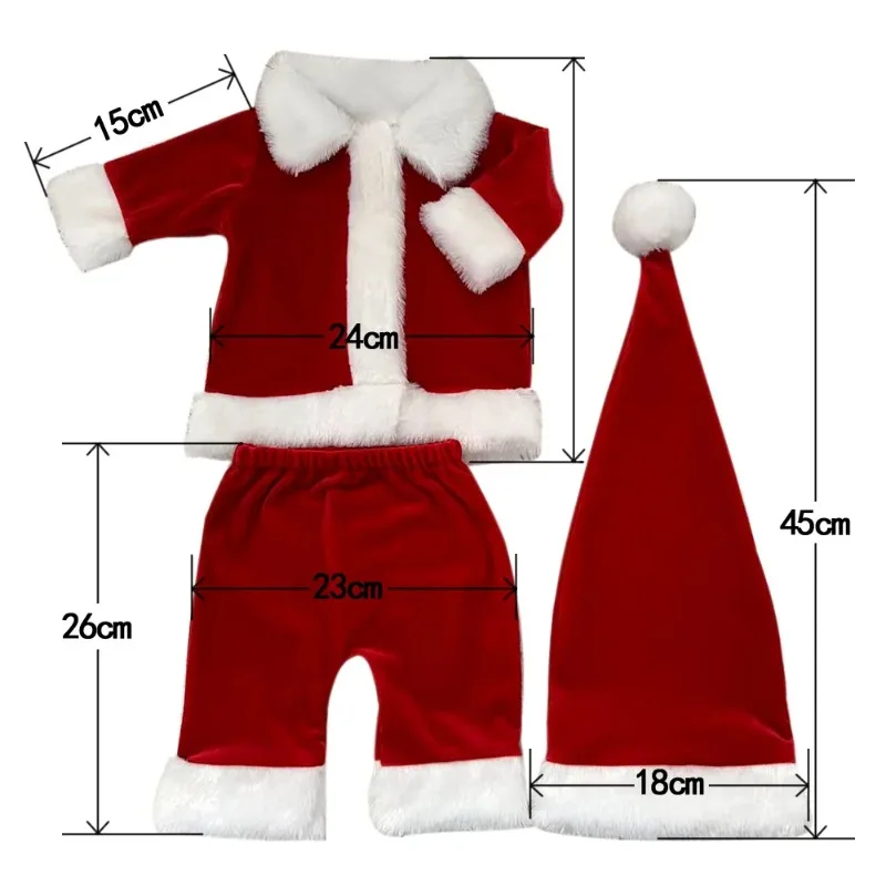 Disfraz de Papá Noel recién nacido para sesión navideña fotográfica - imagen 3