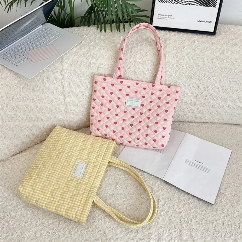 Bolso de pañales acolchado de rejilla corazón otoñal para mamá - imagen 5