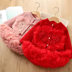 Conjunto punto con vestido baile faldas tul niña 2-7 años