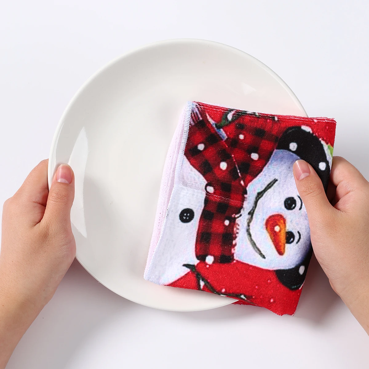 Toalla bebé algodón con copos de nieve suave y absorbente para Navidad - imagen 4