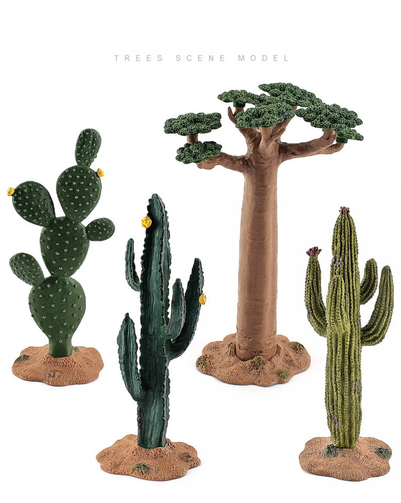 Cactus y planta verde en maceta decorativa