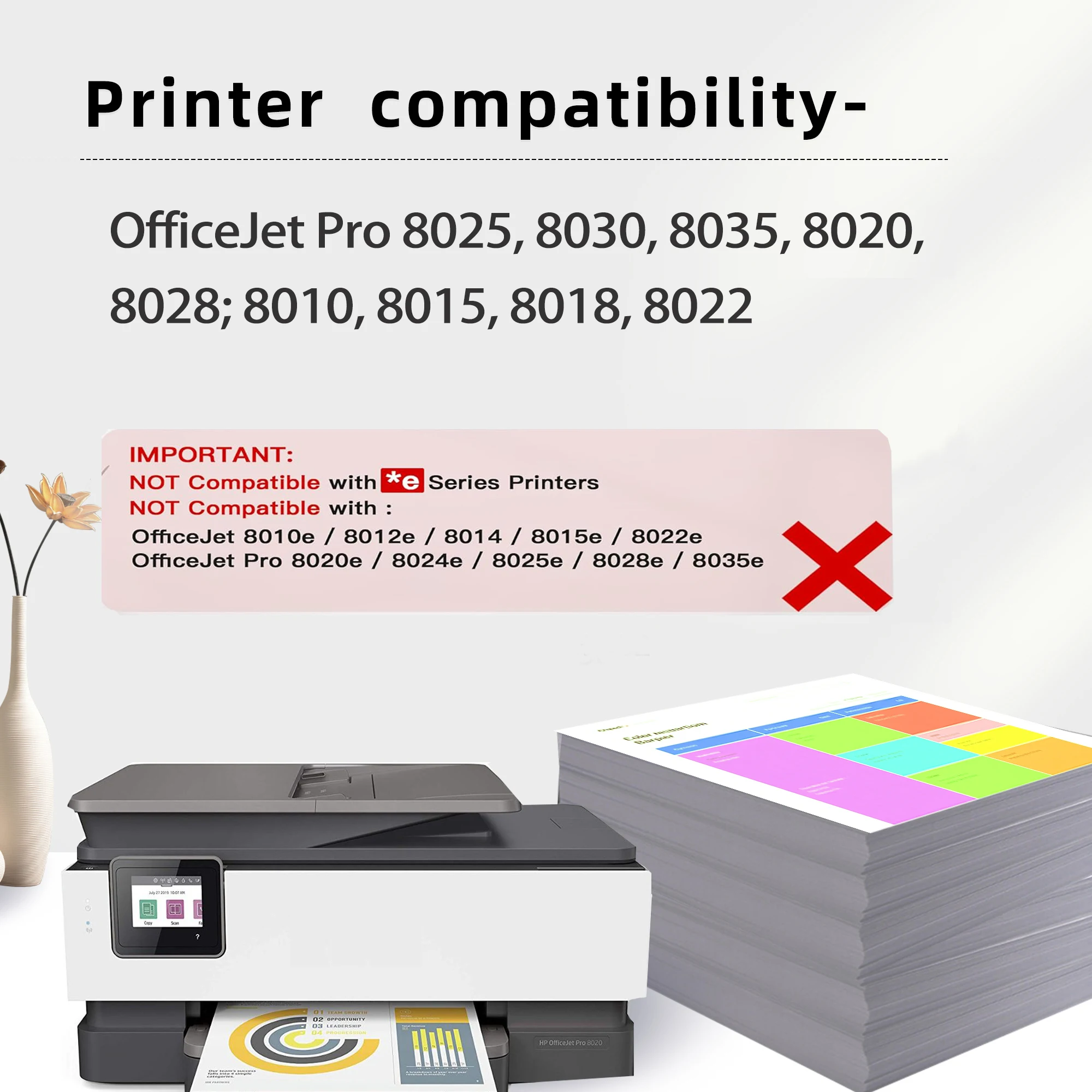 HP Cartuchos de tinta compatibles para OfficeJet Pro 8020 XL - imagen 4
