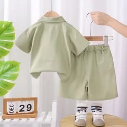 Conjunto de verano para bebé niño con camiseta de algodón y shorts