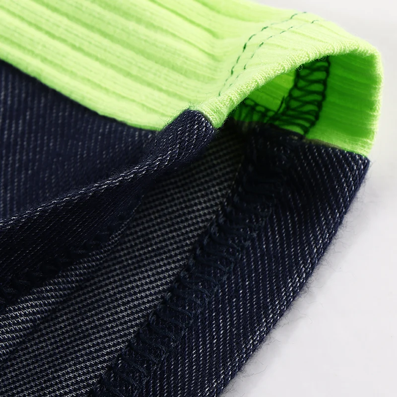 Pantalones cortos vaqueros verde neón niño y niña cintura elástica - imagen 5