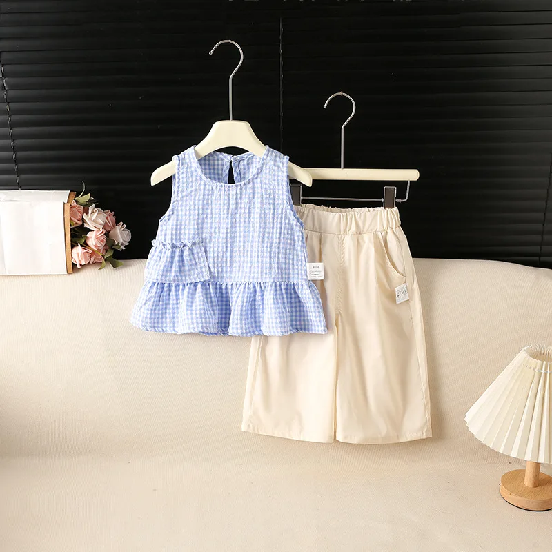 Conjunto de verano para niña: camisa muñeca con campanas azules - imagen 4