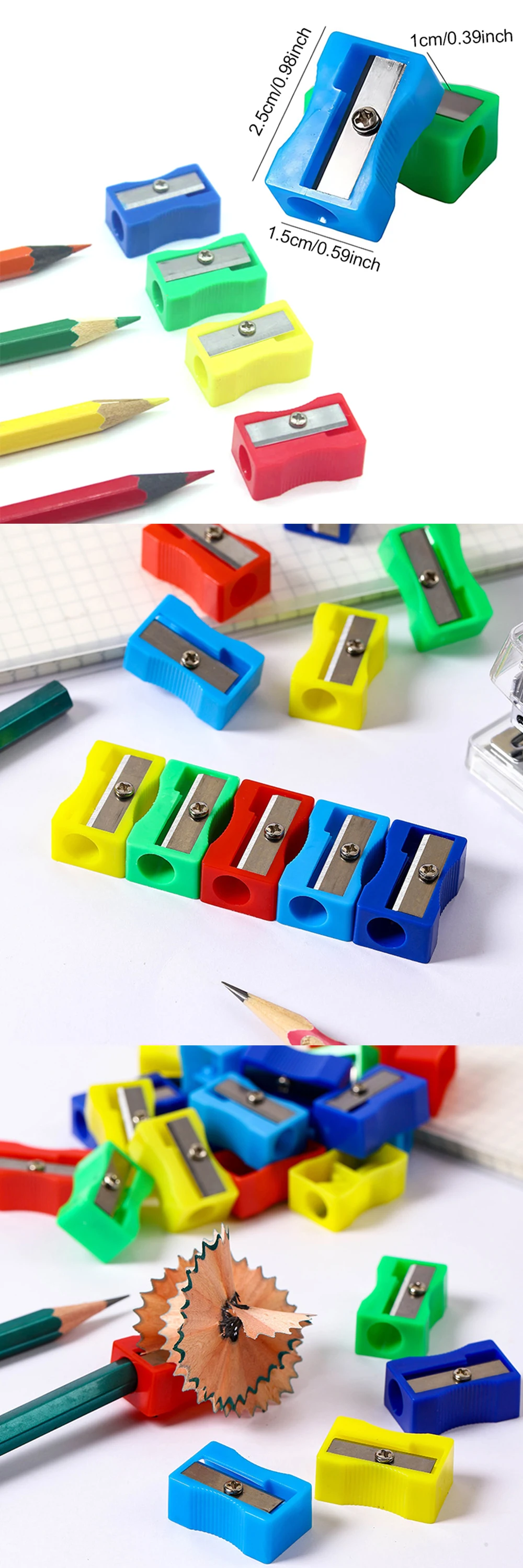 Mini sacapuntas manual de un solo orificio con colores surtidos