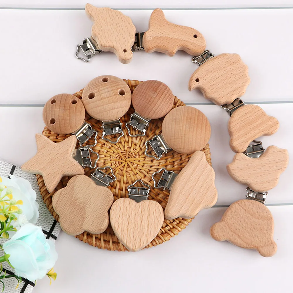 Kovict clips madera haya con forma de dinosaurio para DIY niños - imagen 3