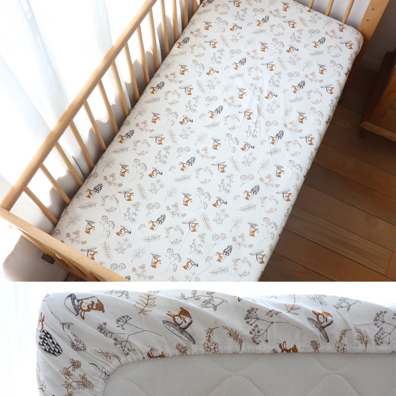 Sábana bajera de algodón para cuna – Funda protectora ajustable