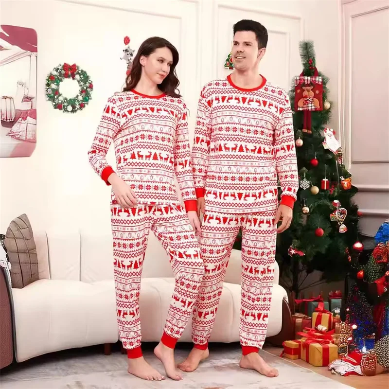 Pijama navideño a juego para niños y familia, cuello redondo - imagen 4