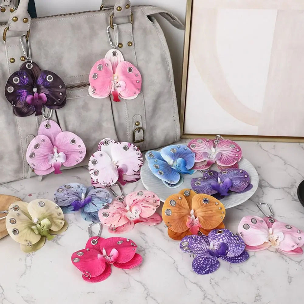 Llavero Phalaenopsis de orquídea, flor imitación para bolso - imagen 2