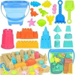 Juguetes de playa en bolsa malla: cubo, palas y molde castillo