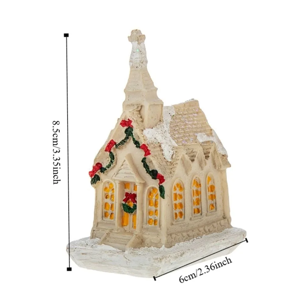 Casa de Navidad luminosa de resina blanca con luz cálida - imagen 2