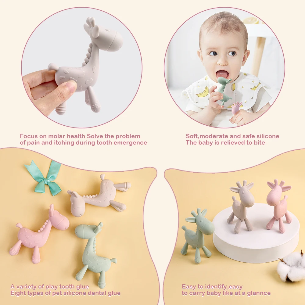 Mordedor de silicona para bebé – Forma de ciervo – Dental infantil - imagen 2