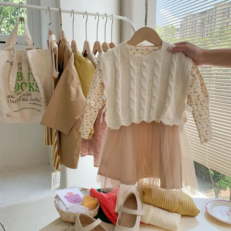 Chaleco de punto sin mangas con encaje bohemio para niñas - imagen 5