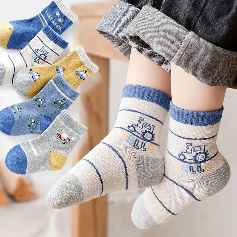 Calcetines de algodón a rayas para niños – Otoño/primavera