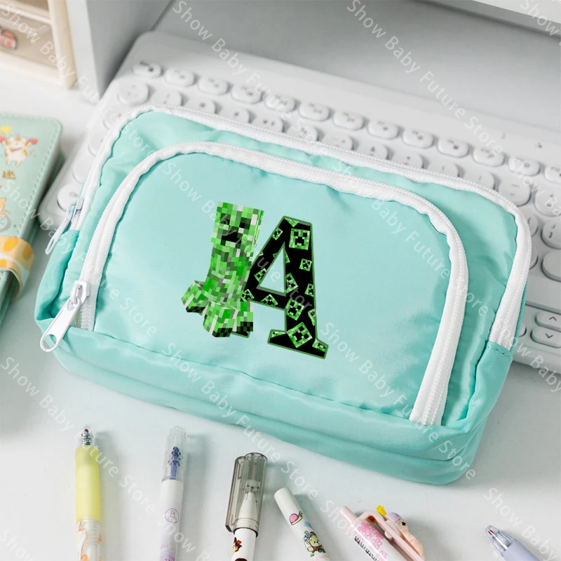 Estuche portatodo Minecraft de gran capacidad con dibujo infantil