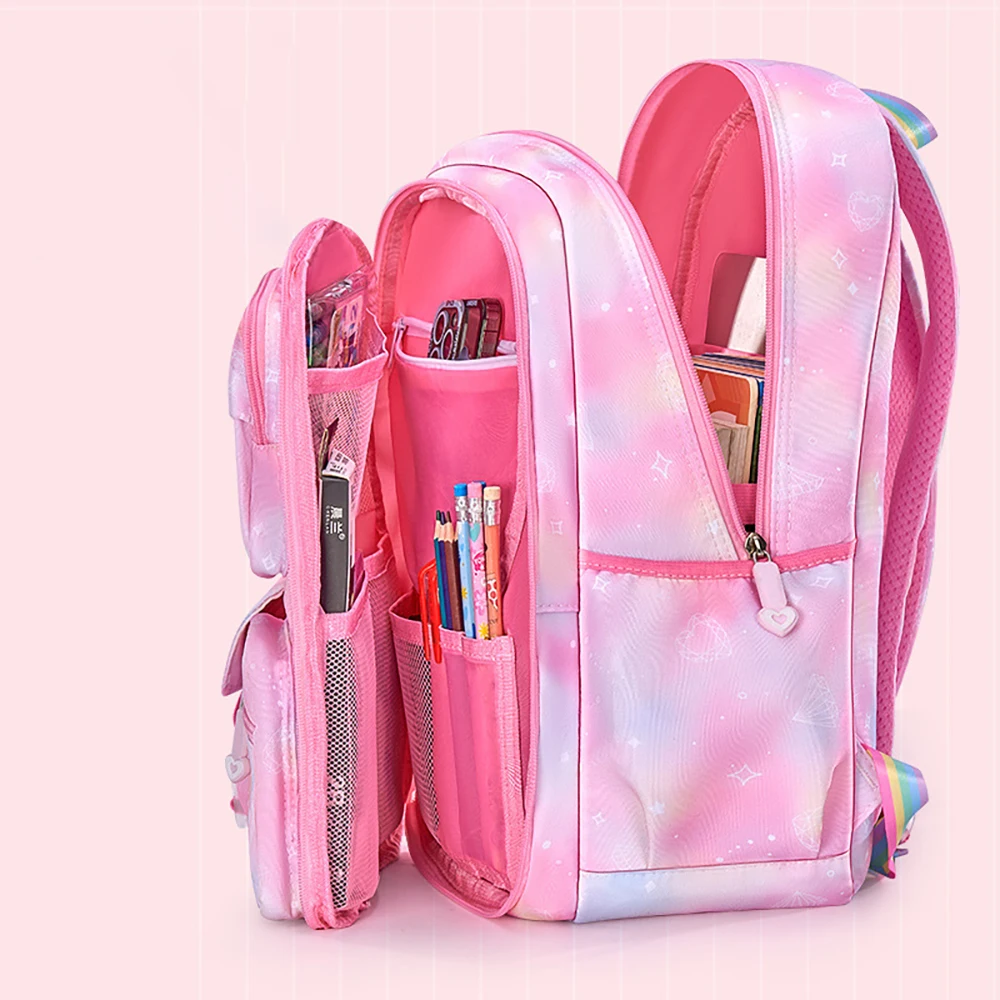Mochila escolar ligera impermeable con correa ajustable al pecho - imagen 4