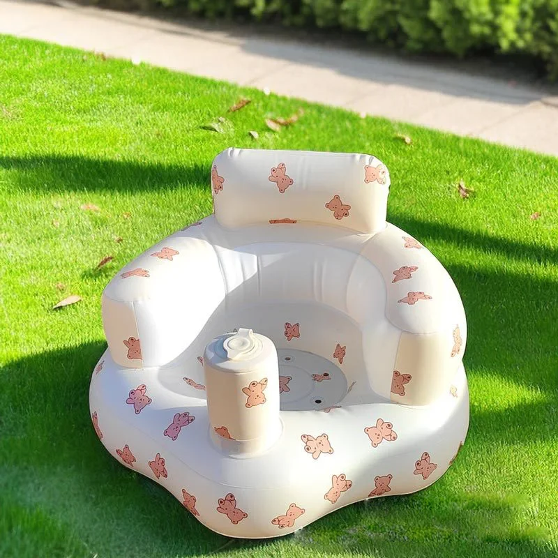 Asiento de baño inflable y plegable para bebé – Cómodo con respaldo