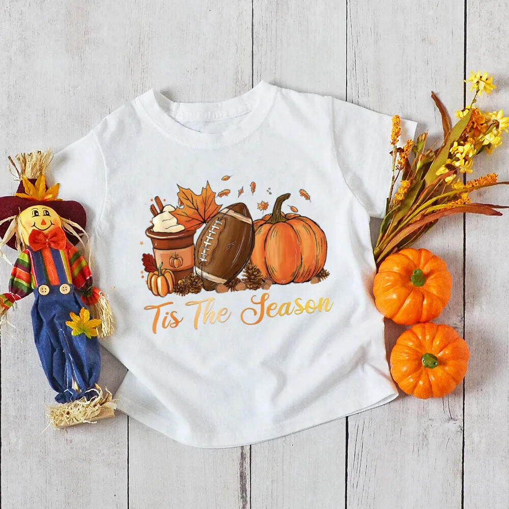 Camiseta de calabaza para niño Acción de Gracias manga corta - imagen 3