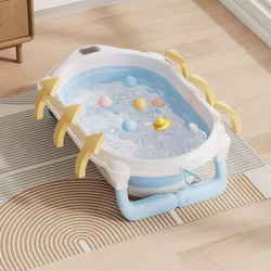 Bañera plegable con control de temperatura y base antideslizante