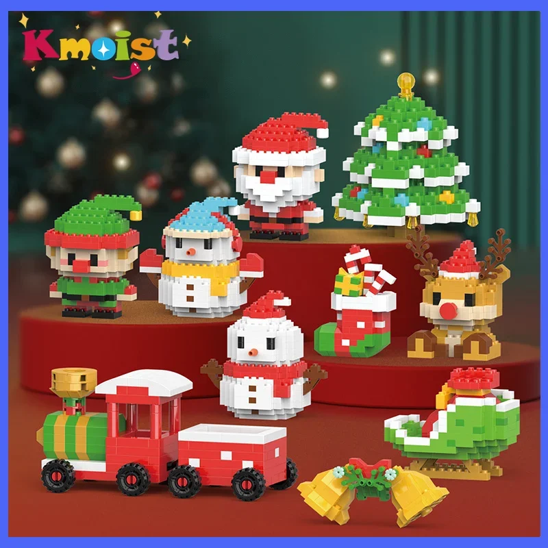 Micro bloques de construcción de Navidad con Santa - imagen 3