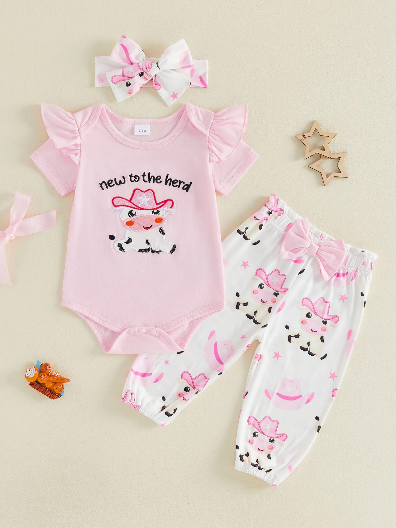 Conjunto completo: romper, pantalones y diadema