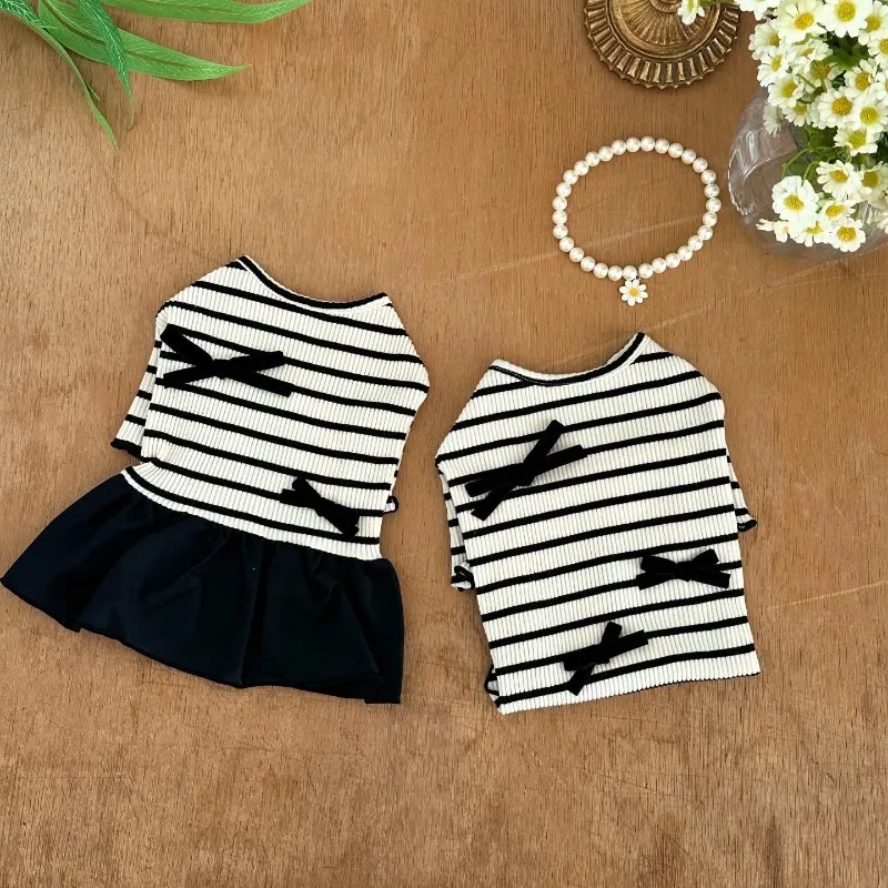 Vestido a rayas blanco y negro para perro pequeño Teddy - imagen 2