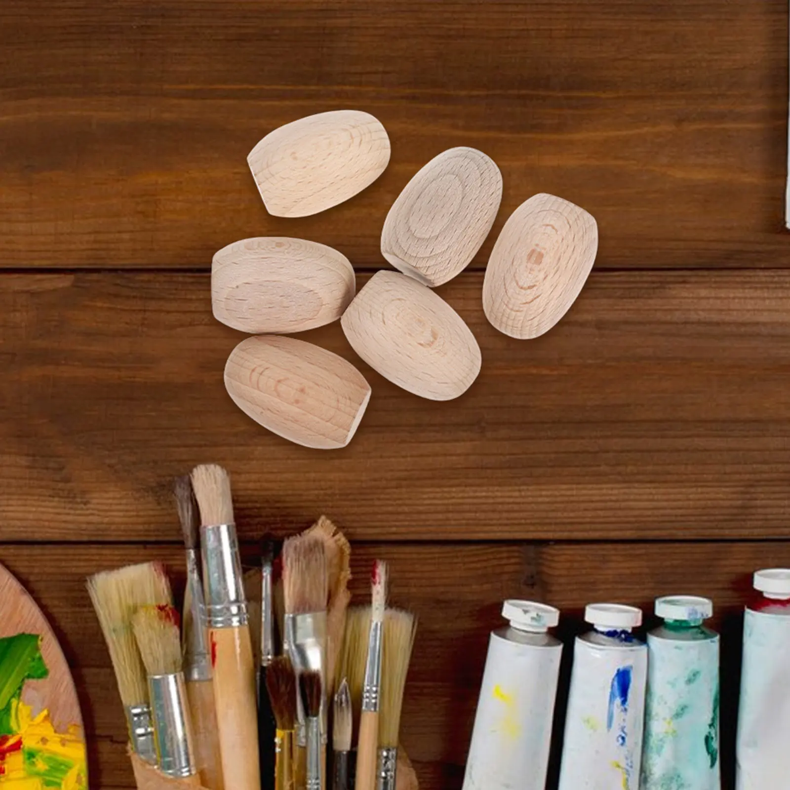 Micro paisaje con bloques de madera