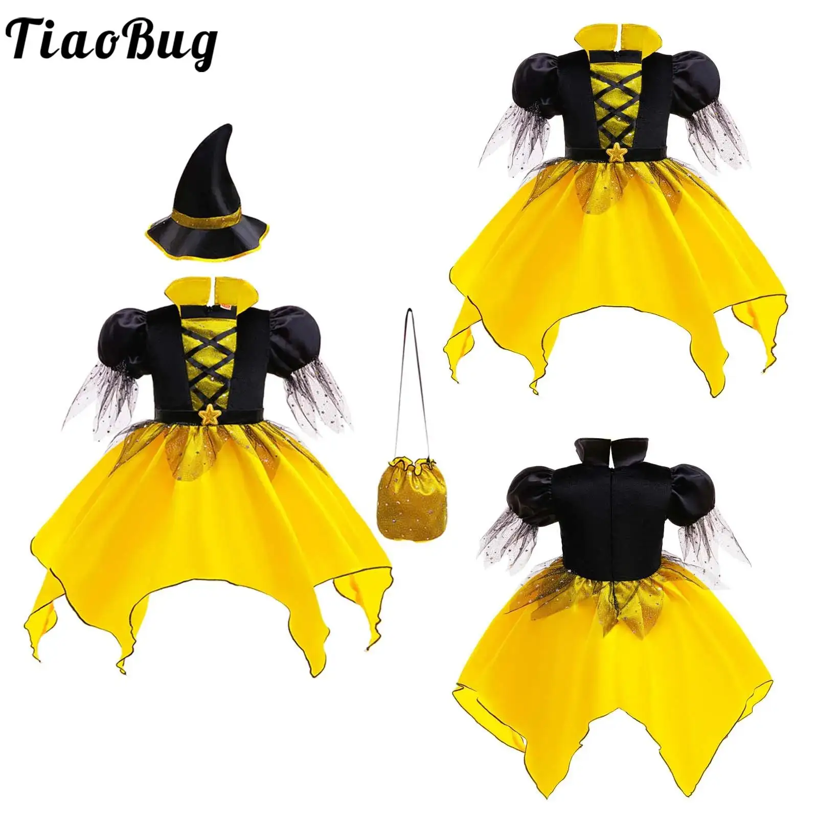 Disfraz de bruja para niñas Halloween, vestido de cuento - imagen 5