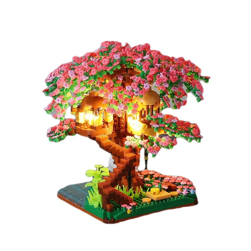 Árbol de flores con decoración detallada y follaje