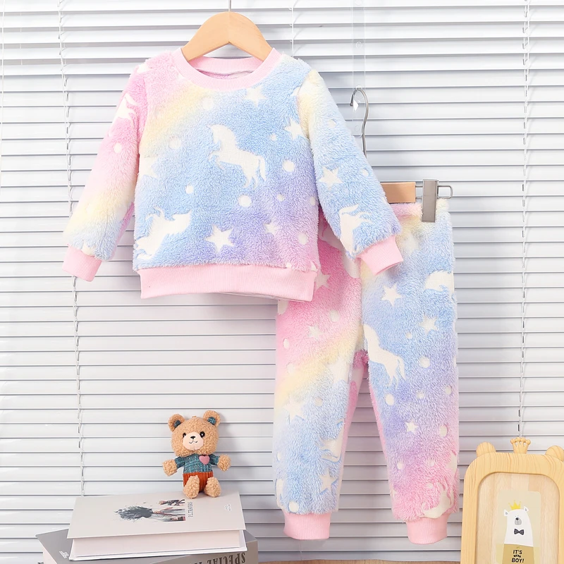 Pijama infantil de felpa suave – Cálido para otoño e invierno