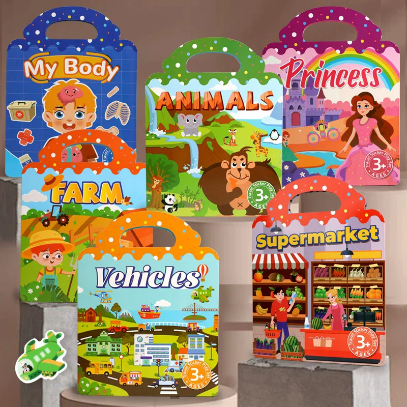 Pegatinas reutilizables multi-tema - Libro Montessori portátil - imagen 3