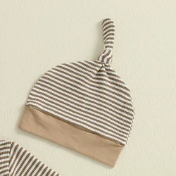 Mono de bebé de otoño con rayas y sombrero – manga larga