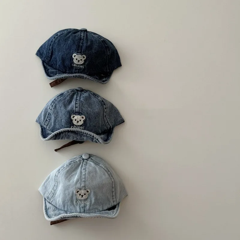 Sombrero de bebé denim suave con visera y ala