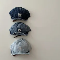 Sombrero de bebé denim suave con visera y ala