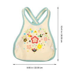 Babero impermeable de algodón para alimentación infantil con correa