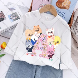 SKZ ooed camiseta manga larga para niños con estampado anime